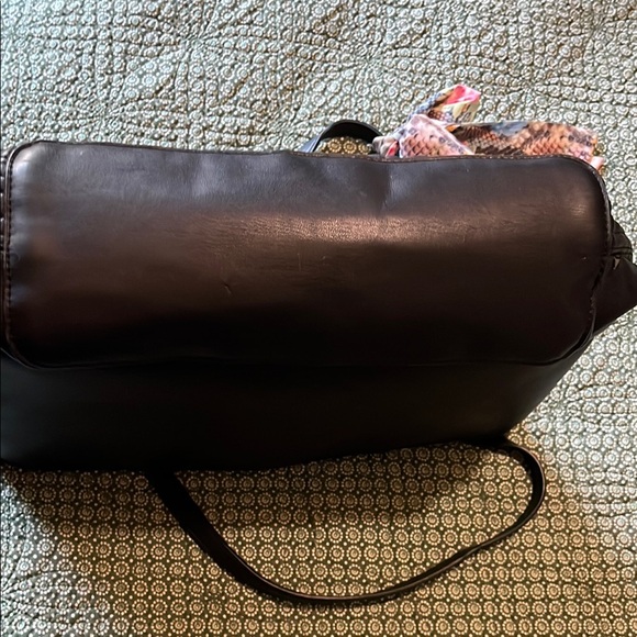 Betsey Johnson Black Textured Tote with Scarf Accent - Picture 8 of 9